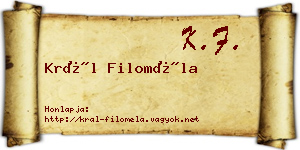 Král Filoméla névjegykártya